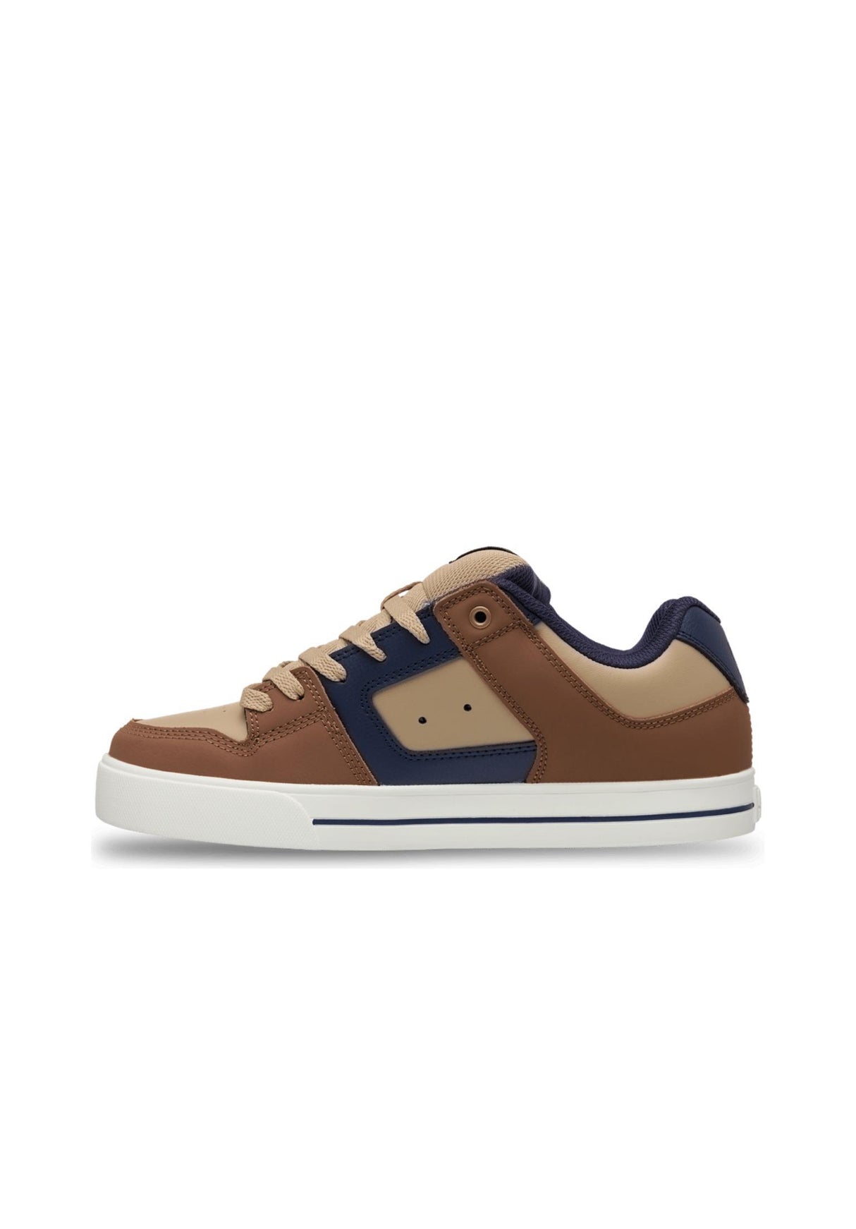 DC Shoes Pure Chaussures Homme brown-navy-tan – Vue de côté