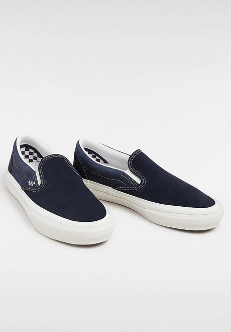 Vans Skate Slip-On Mens Shoes wrappeddeepnavy-vintagewhite – Back view