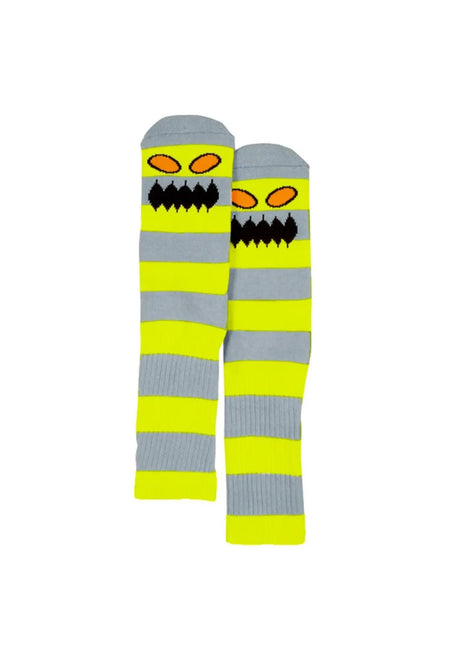 Toy-Machine Monster Big Stripe Calcetín neon – Vista frontal