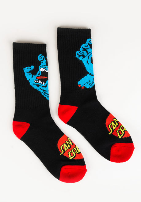 Santa-Cruz Youth Screaming Hand Strømper black – Set forfra