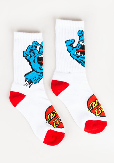 Santa-Cruz Youth Screaming Hand Strømper white – Set forfra