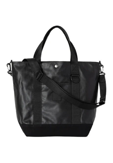 Carhartt WIP Leather Canvas Tote Tas black – Vooraanzicht