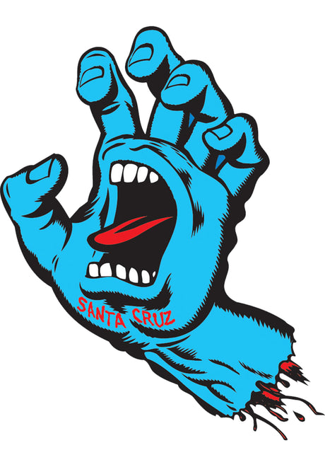 Santa-Cruz Screaming Hand 3" x 2,5" Sticker Divers blue – Vue de face