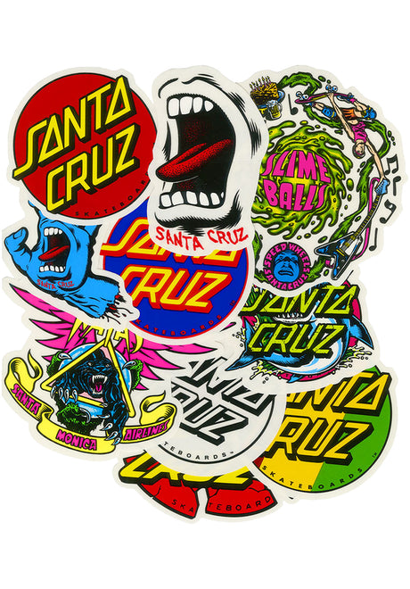 Santa-Cruz Pack Of 10 Sticker Divers multicolored – Vue de face