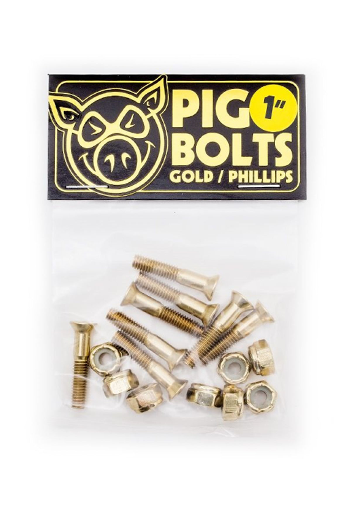 1" Kreuz Anodized Bolts Set gold Vorderansicht