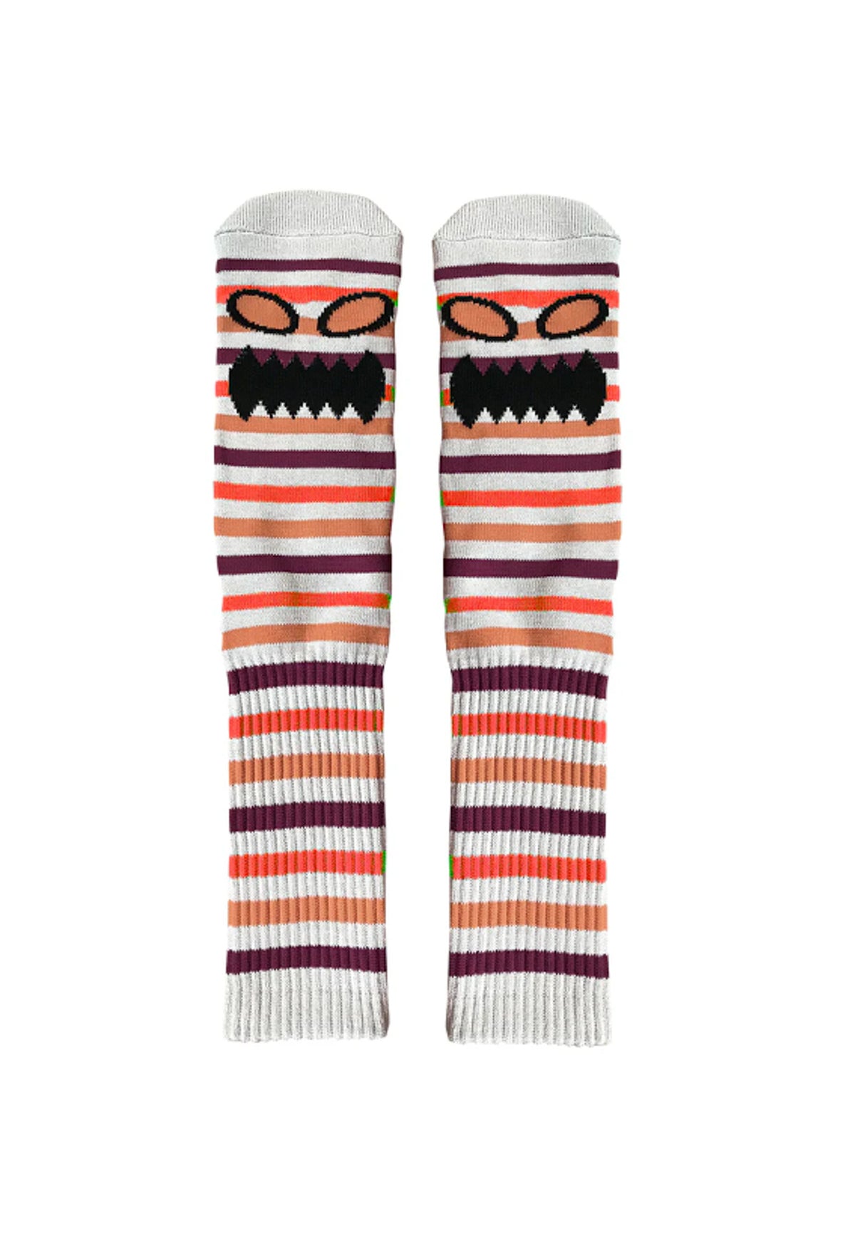 Monster Face Mini Stripes Crew orange Vorderansicht