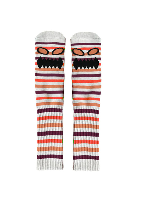 Monster Face Mini Stripes Crew orange Vorderansicht