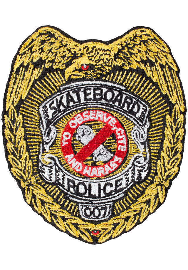 Skateboard Police 3.5 Patch gold Vorderansicht
