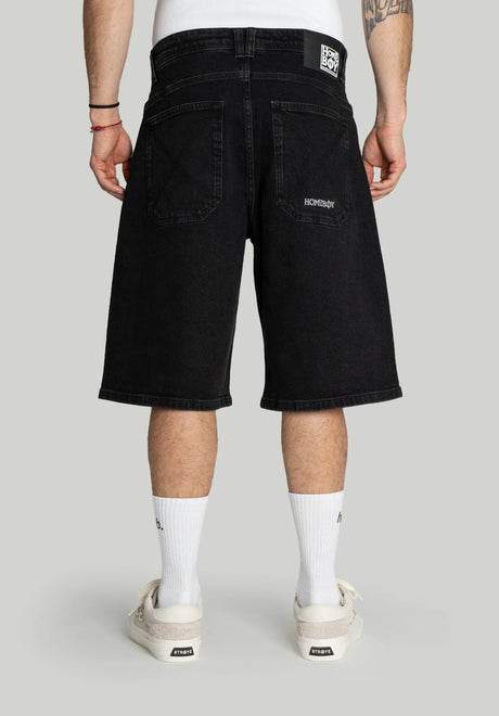 X-Tra Monster Denim Shorts washedblack Rueckenansicht