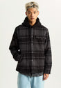 Piedmont Hooded Plaid Shacket black-asphaltheather Vorderansicht