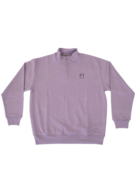 Blockhead 1/4 Zip aubergine Vorderansicht
