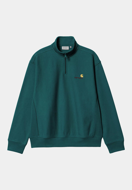 Half Zip American Script malachite Vorderansicht