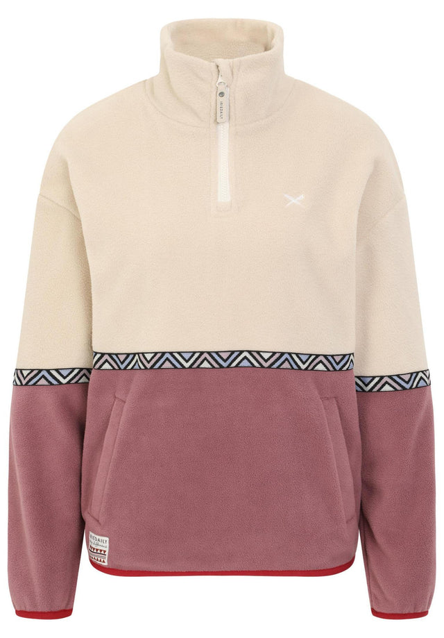 Holina Fleece Troyer plum Vorderansicht