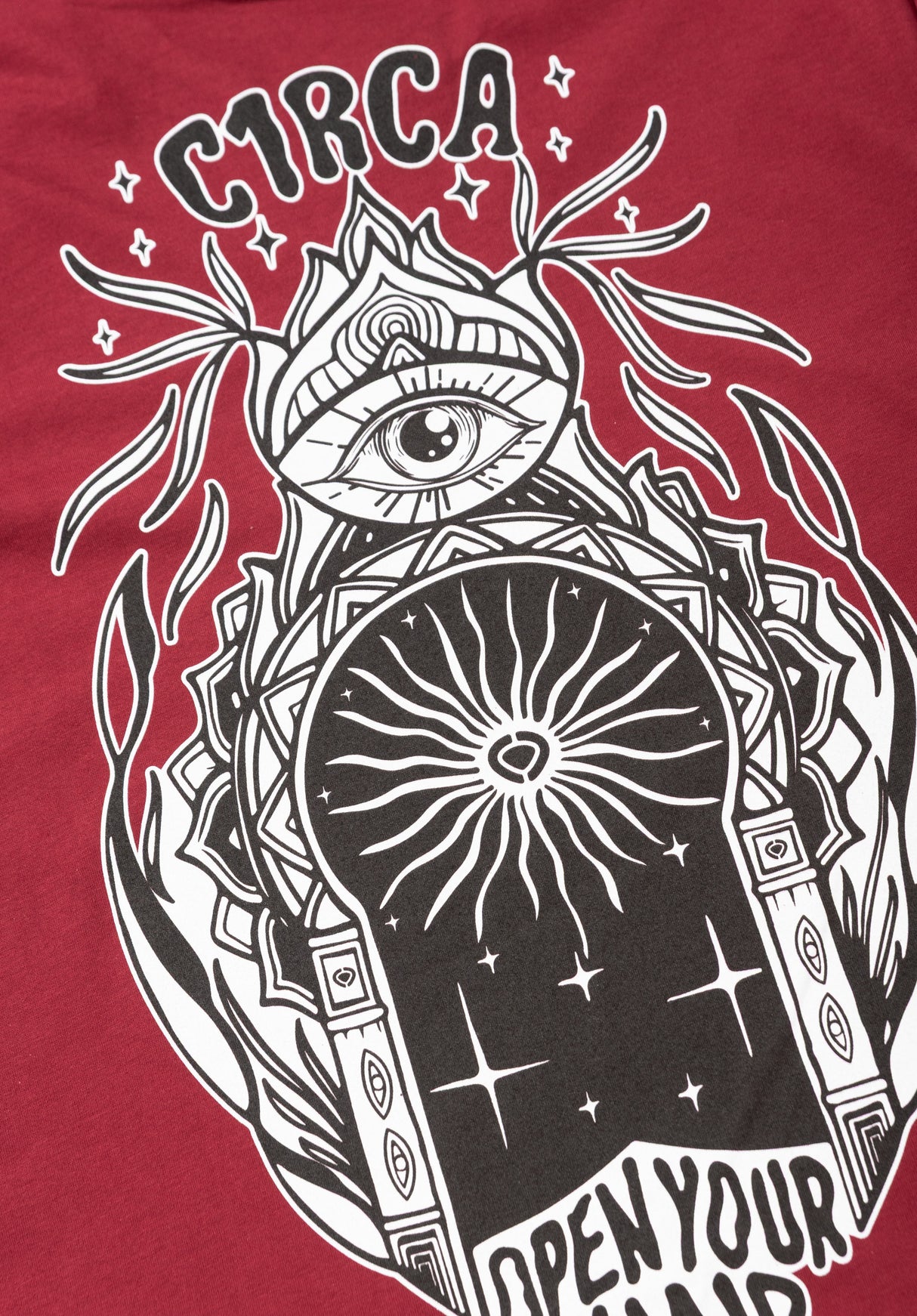 Supernatural Tee burgundy Closeup1
