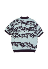 Fantasies Knit Ss Top lightblue Rueckenansicht