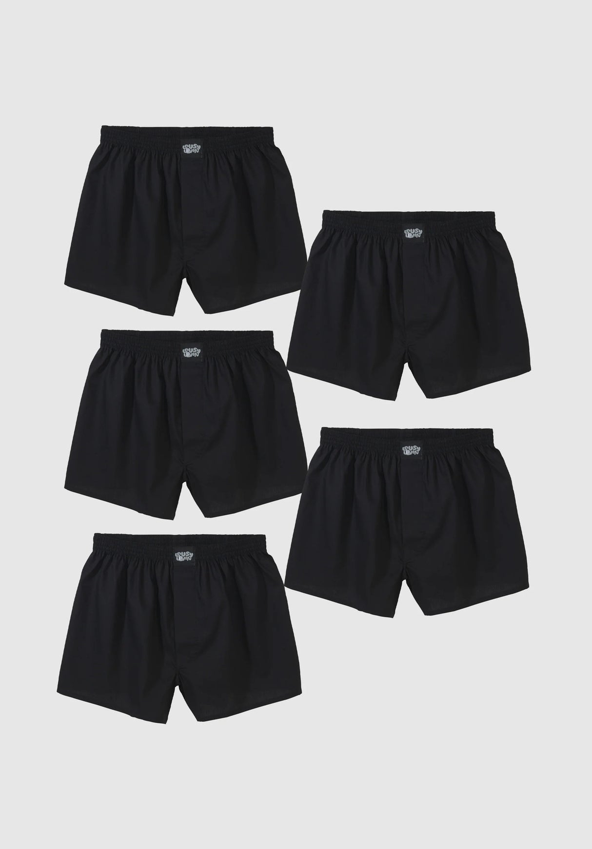 Plain 5er Pack black Vorderansicht