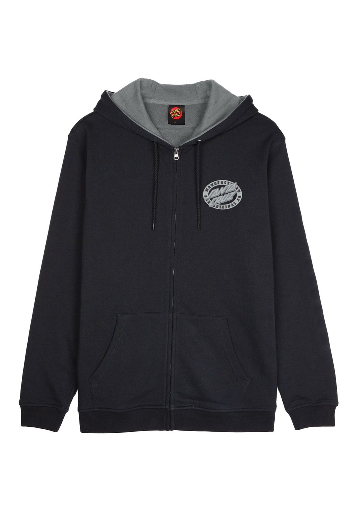 MFG Oval Dot Chest Santa-Cruz Zip-Hoodie in black for men – TITUS
