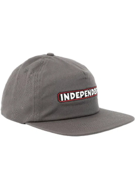 Independent Bar Logo Snapback Unstructured Cappellino charcoal – Vista frontale