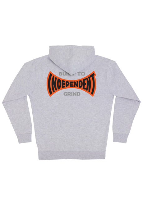 Independent Built To Grind Span Heavyweight Sweat capuche zippé grey-heather – Vue de face
