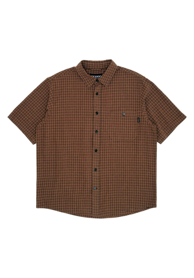 Short Sleeve Button Down brown-plaid Vorderansicht