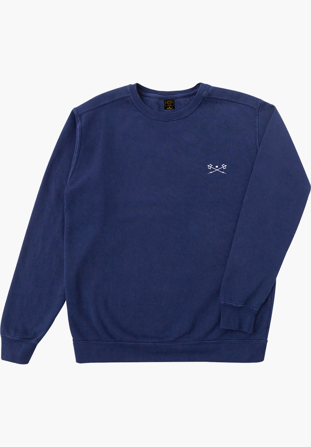 Go-To Pigment Dyed Crew Fleece denim Vorderansicht