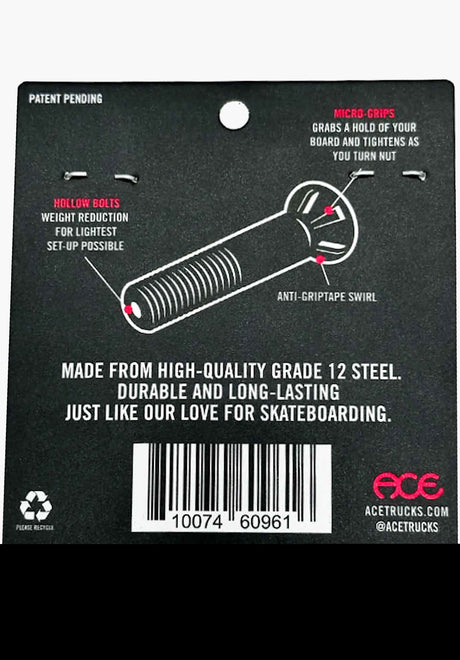 Allen 7/8 AF1 Hollow Bolts with Grippers black Rueckenansicht
