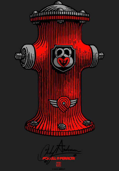 Powell-Peralta Andy Anderson Hydrant Sticker Diversos artículos clear – Vista frontal