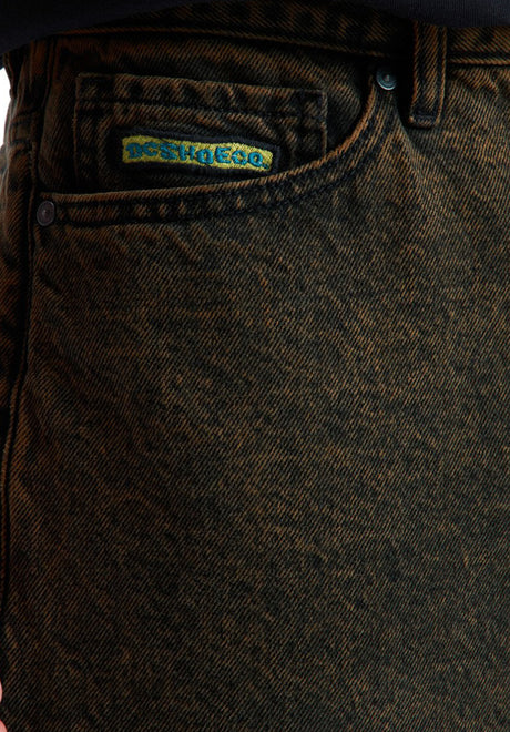 Baggy Denim Short goldenolive Closeup2