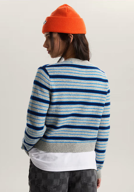 LX Dolly Stripe Cardigan cementheather-brightazure Rueckenansicht