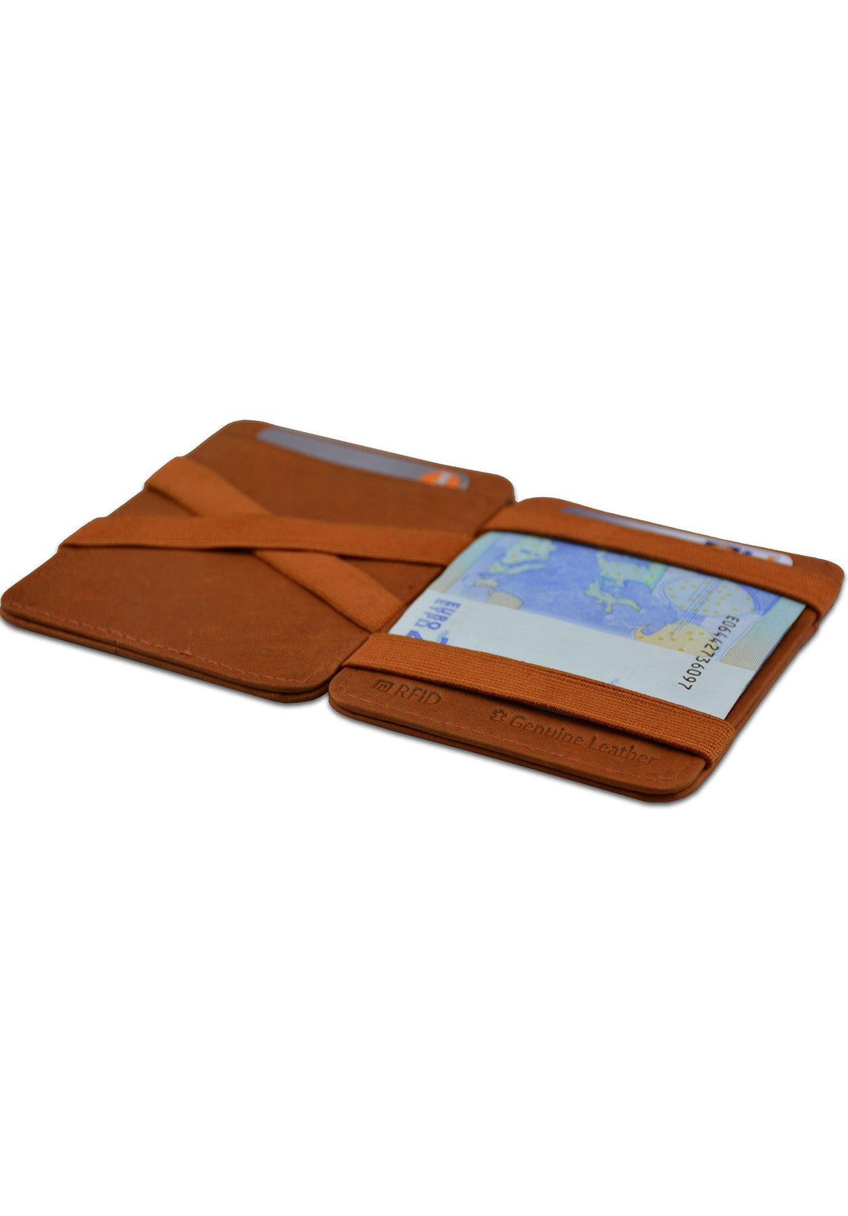 Magic Wallet RFID cognac Rueckenansicht
