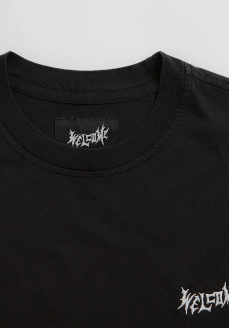 Collar Garment Dyed Knit black Closeup1
