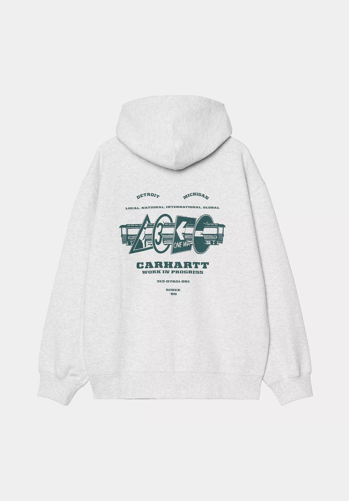 Runaway Sweat Jacket ashheather-malachitestonewashed Rueckenansicht