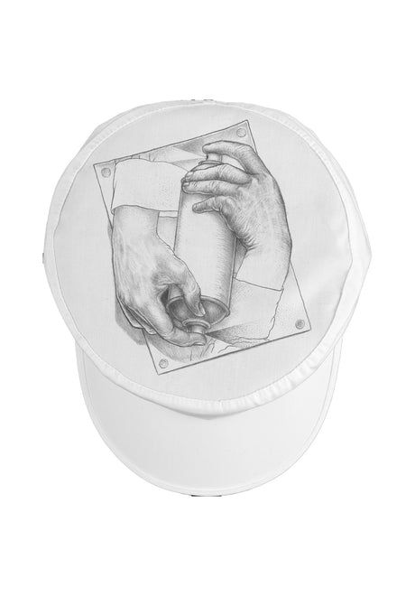 Spraying Hands Painter Cap Snapback white Rueckenansicht