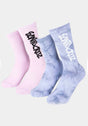 Dizzy Strip Socks (2 Pack) pink-acidcloud Vorderansicht