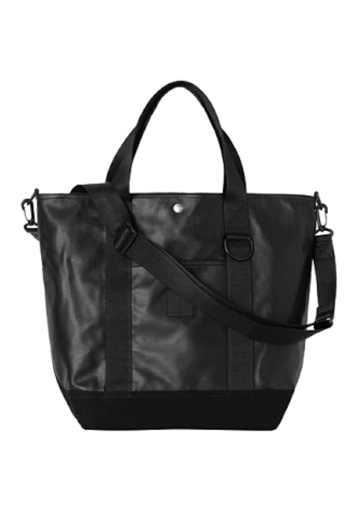 Leather Canvas Tote black Vorderansicht