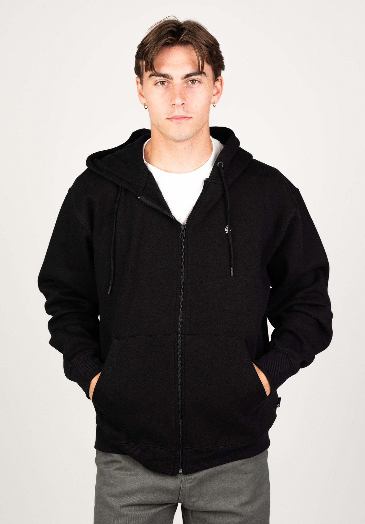 Single Stone Zip Volcom Zip-Hoodie in black for men – TITUS Single Stone Zip Volcom Zip-Hoodie in black for men – TITUS
