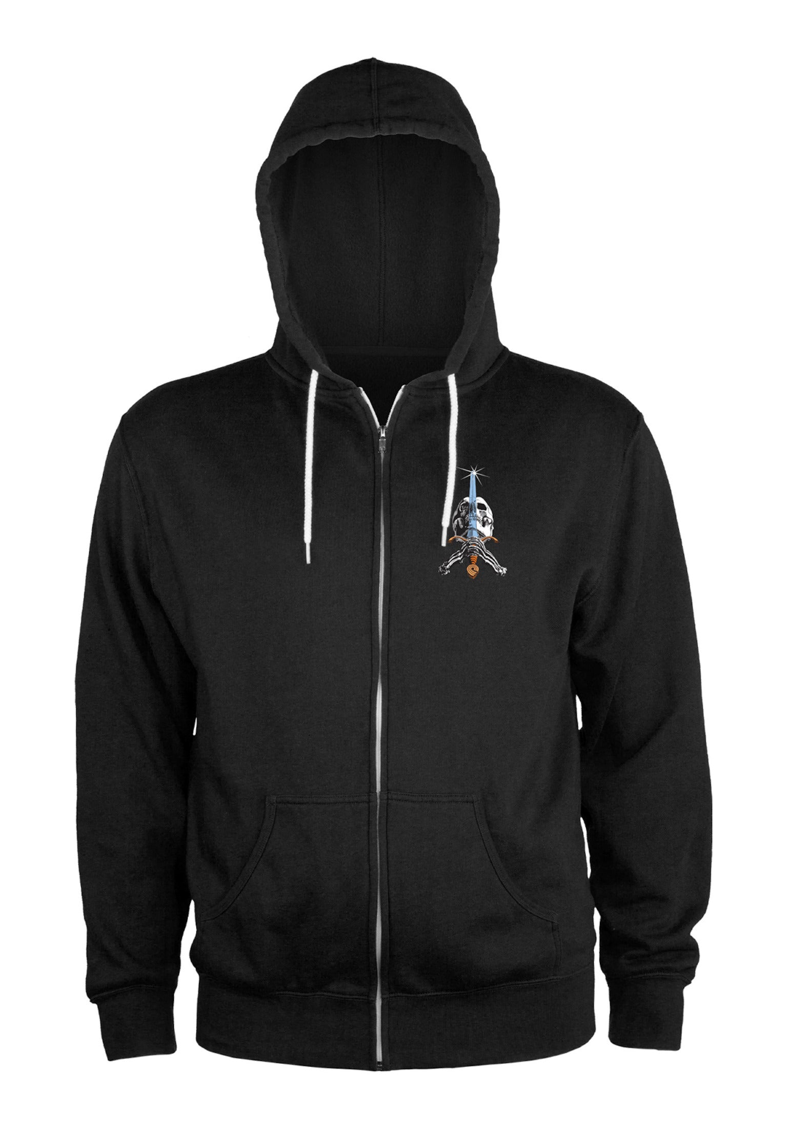 Skull & Sword Lightweight Powell-Peralta Zip-Hoodie in black for