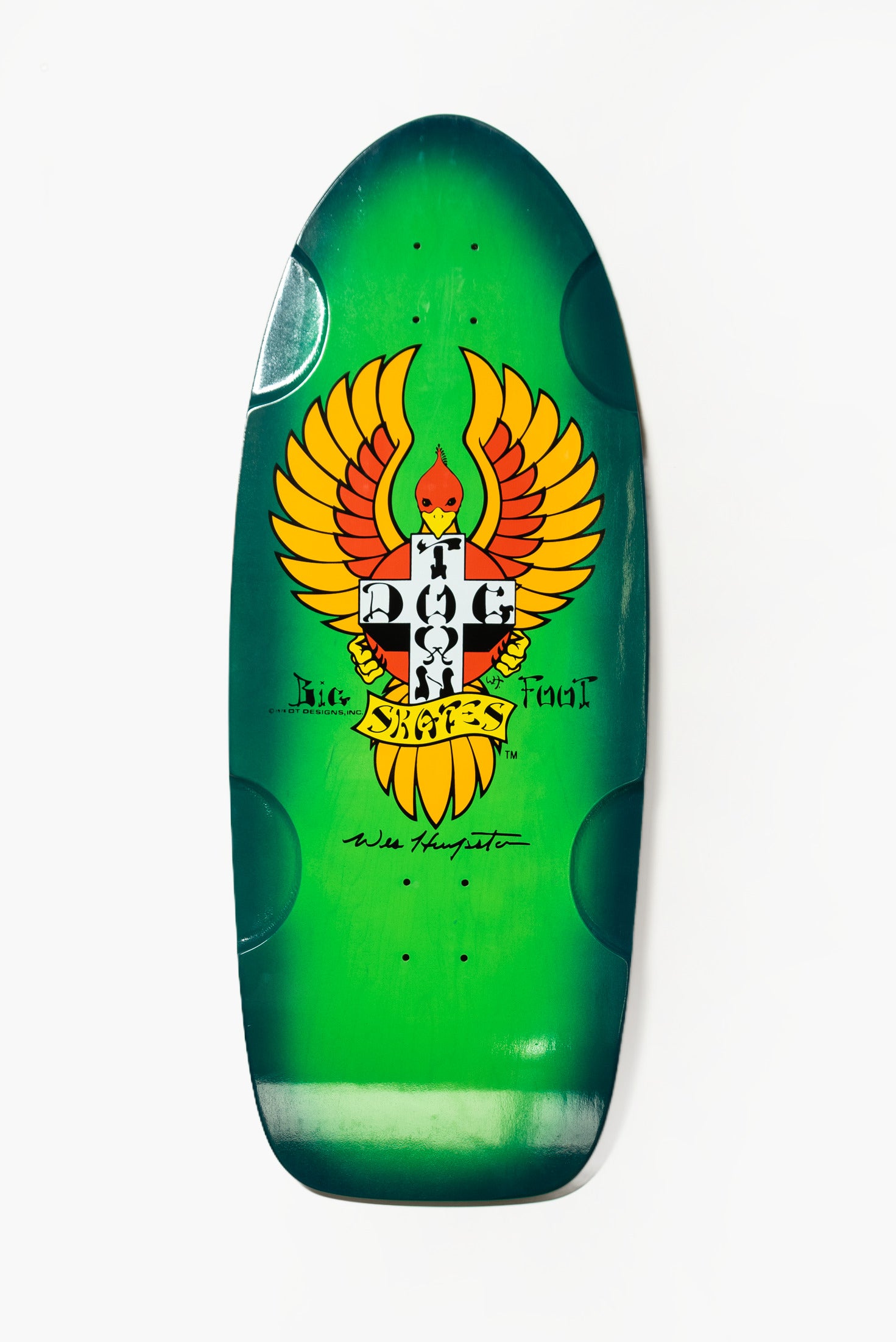 OG Big Foot 70's Classic Dogtown Deck in transp fluores green