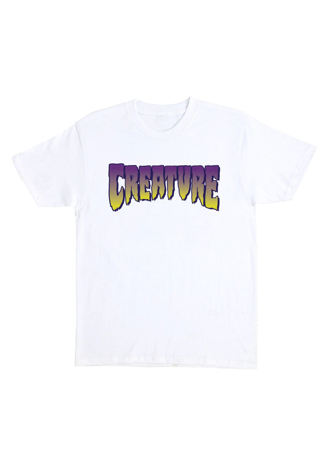 Creature Logo white-purple Vorderansicht