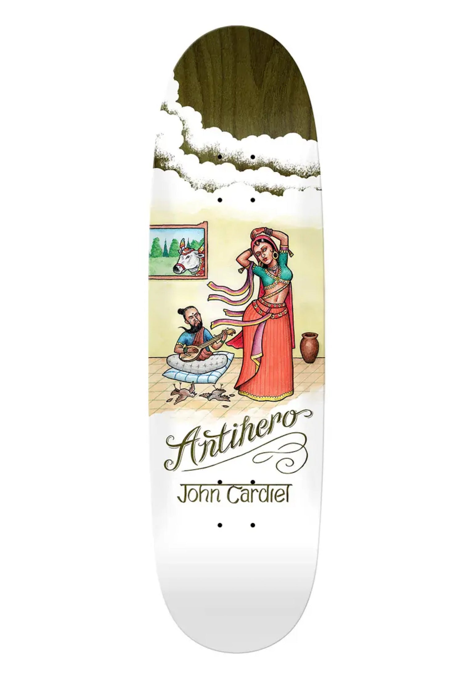 Cardiel Flatulent Beauties Huffer Shape Anti Hero Deck in white