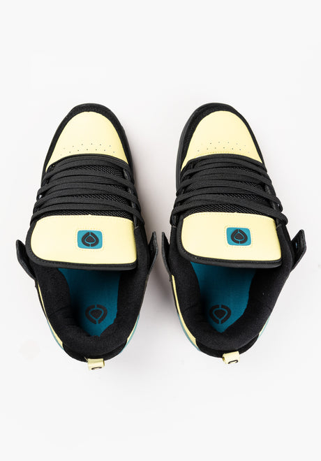 CX 301 black-teal-canaryyellow Closeup2