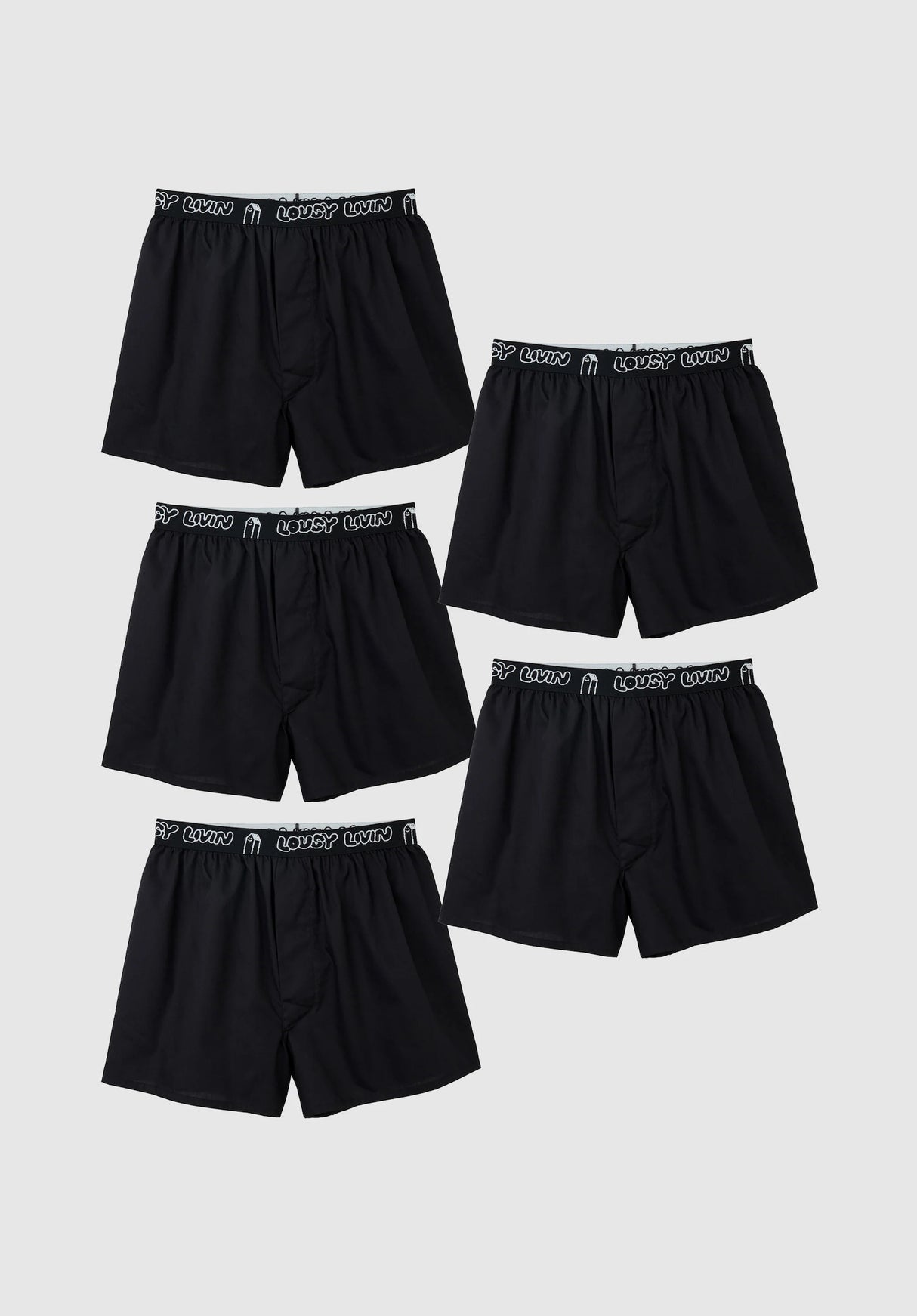 Boxerbrief 5er Pack black Vorderansicht