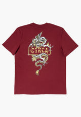Golden Dragon Tee burgundy Vorderansicht