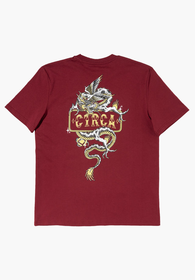 Golden Dragon Tee burgundy Vorderansicht