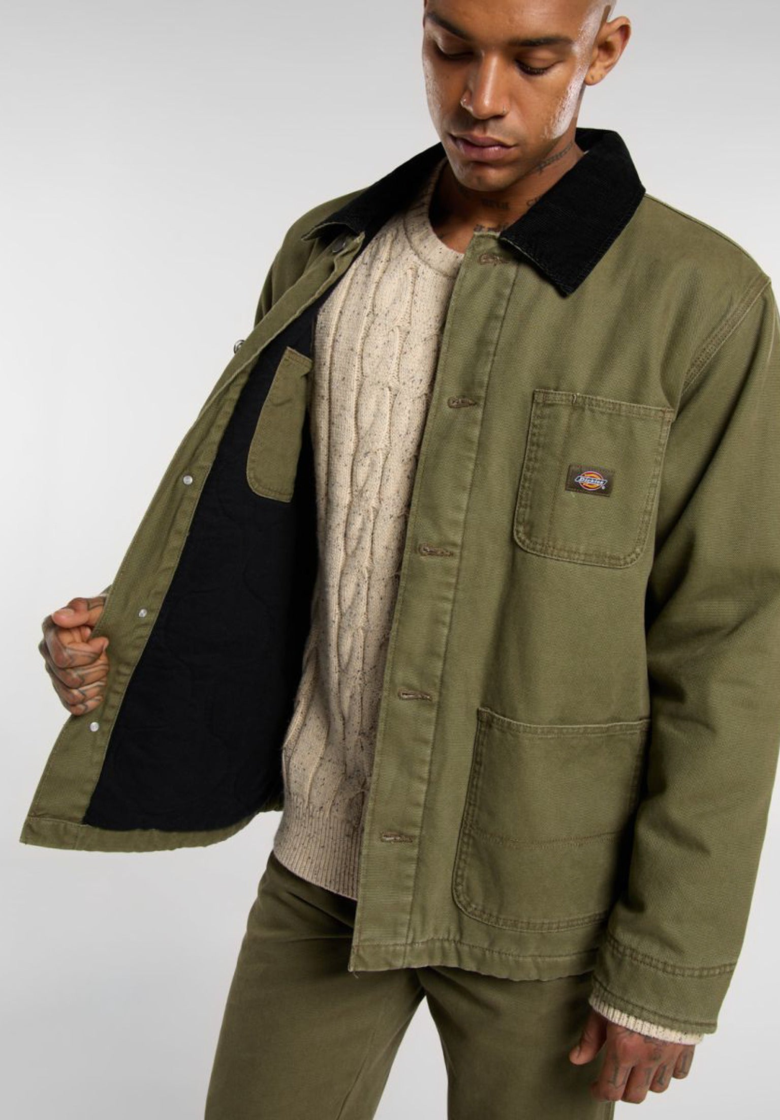 Chore Jacket Lined Canvas Dickies Winter Jackets in militarygreen