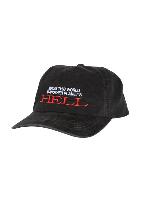 Hell Embroidered 5-Panel Enzyme-Washed Snapback vintage-black Vorderansicht