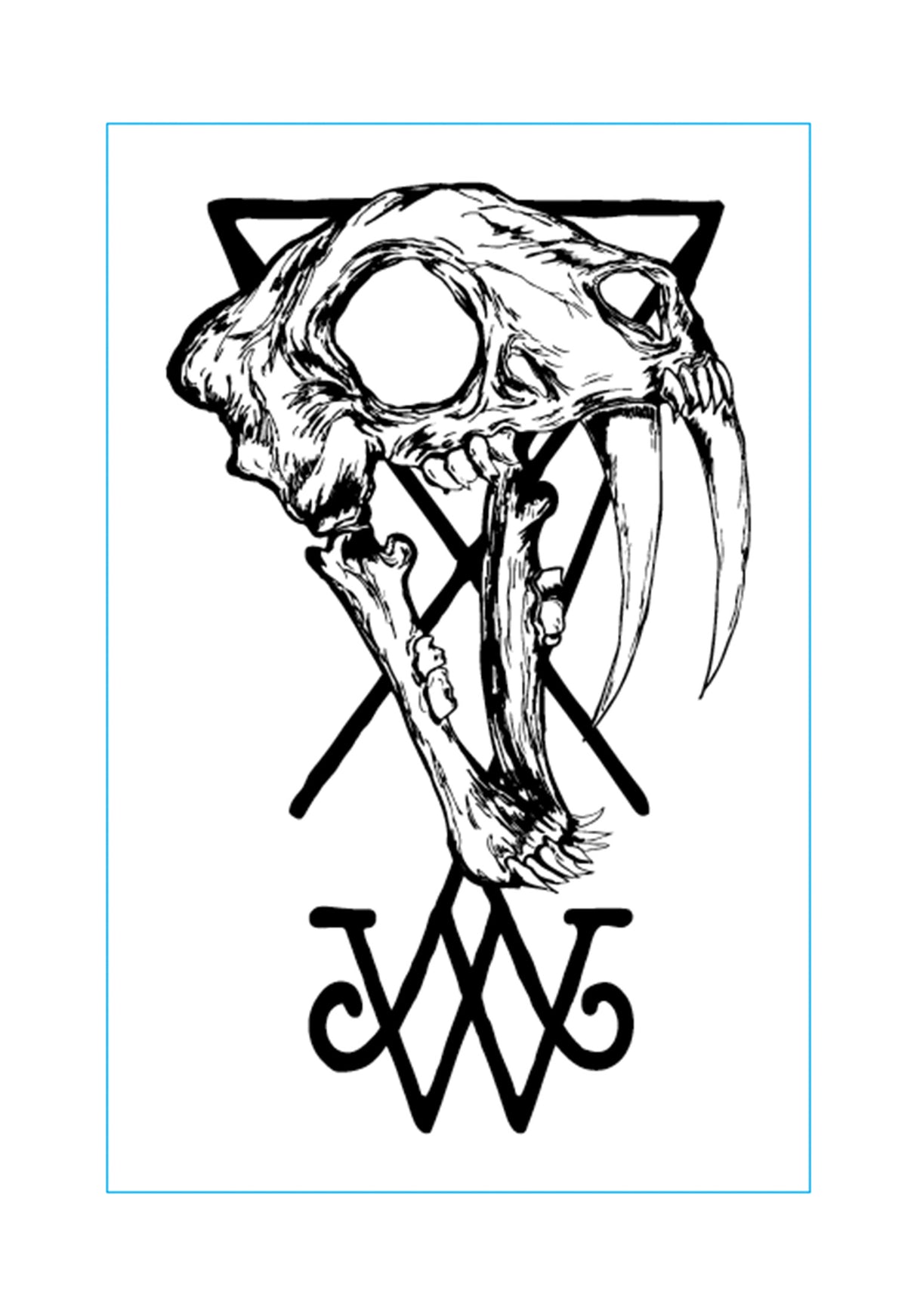 Saberskull High-Density Sticker white/high-density black Vorderansicht