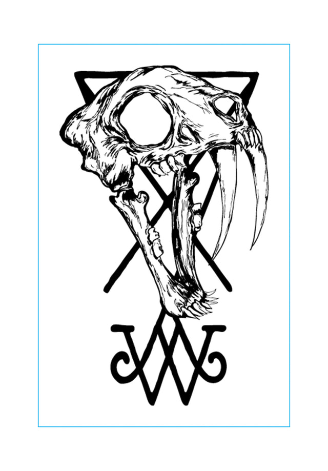 Saberskull High-Density Sticker white/high-density black Vorderansicht