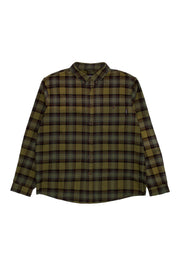 Long Sleeve Button Down Flannel green-plaid Vorderansicht