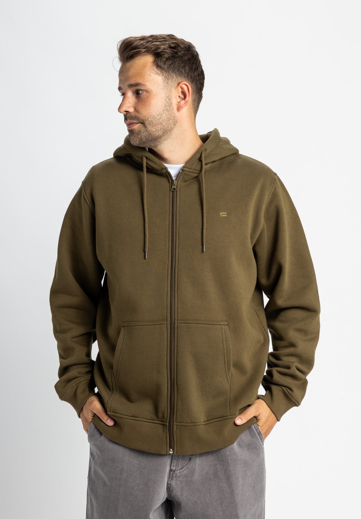 Easy Zip olive Rueckenansicht